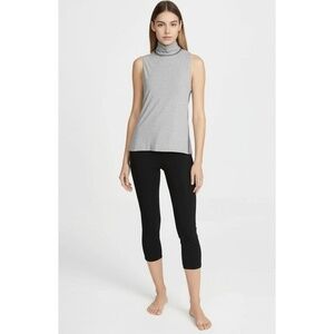 Athleta Top‎ Womens Size XS Gray Heather Mock Neck Sleeveless Merino Active